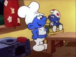 Les p&rsquo;tits Schtroumpfs gardes d&rsquo;enfants