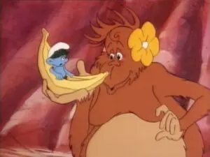 La guenon et le Schtroumpf