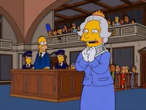 Homer rentre dans la reine